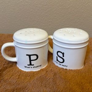 Mud Pie Circa Salt and Pepper Shaker Set in White